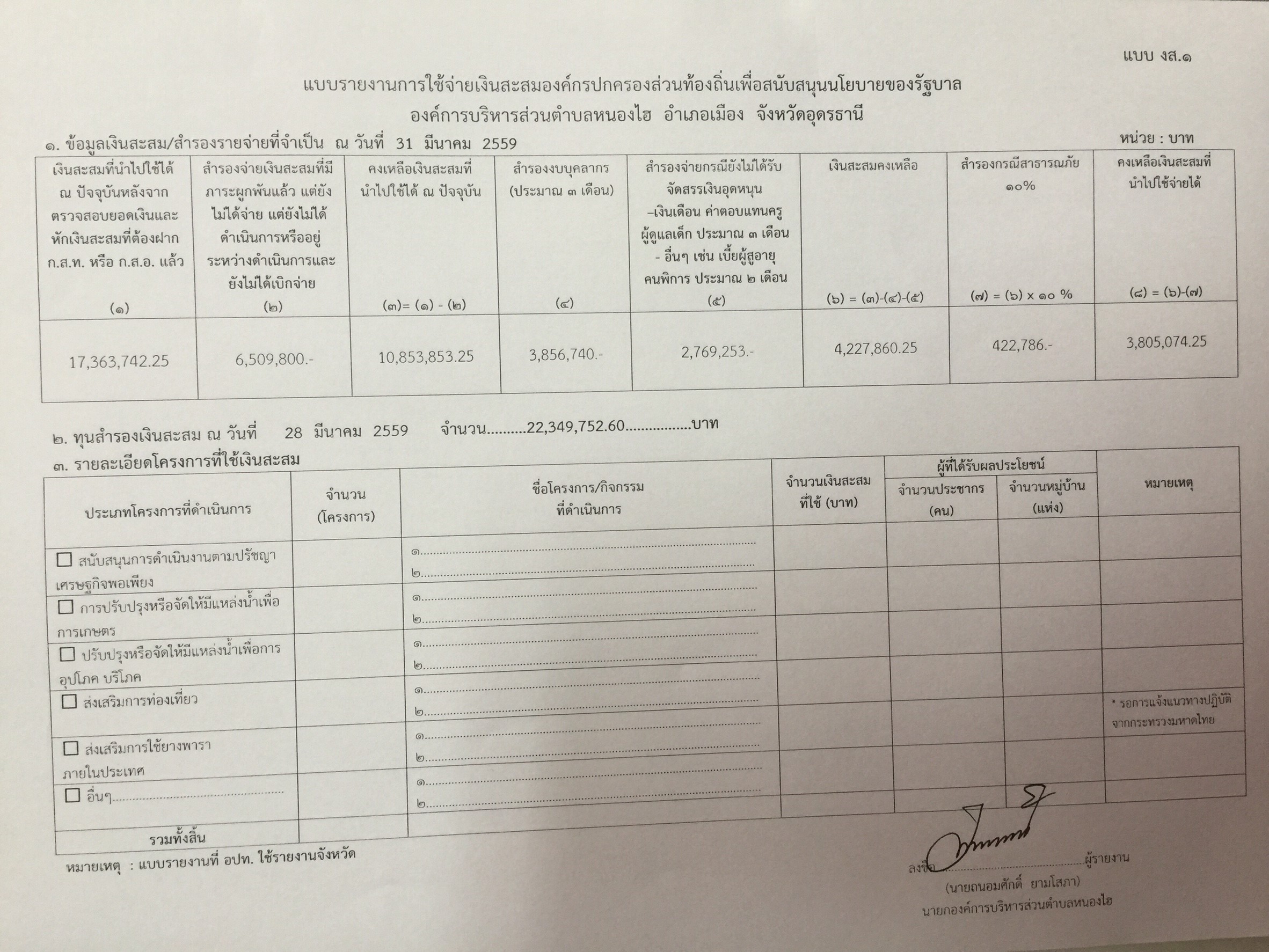 รายงานเงนสะสม 904